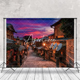 Aperturee - Ancient Town Street Sunset Night Backdrop For Photo